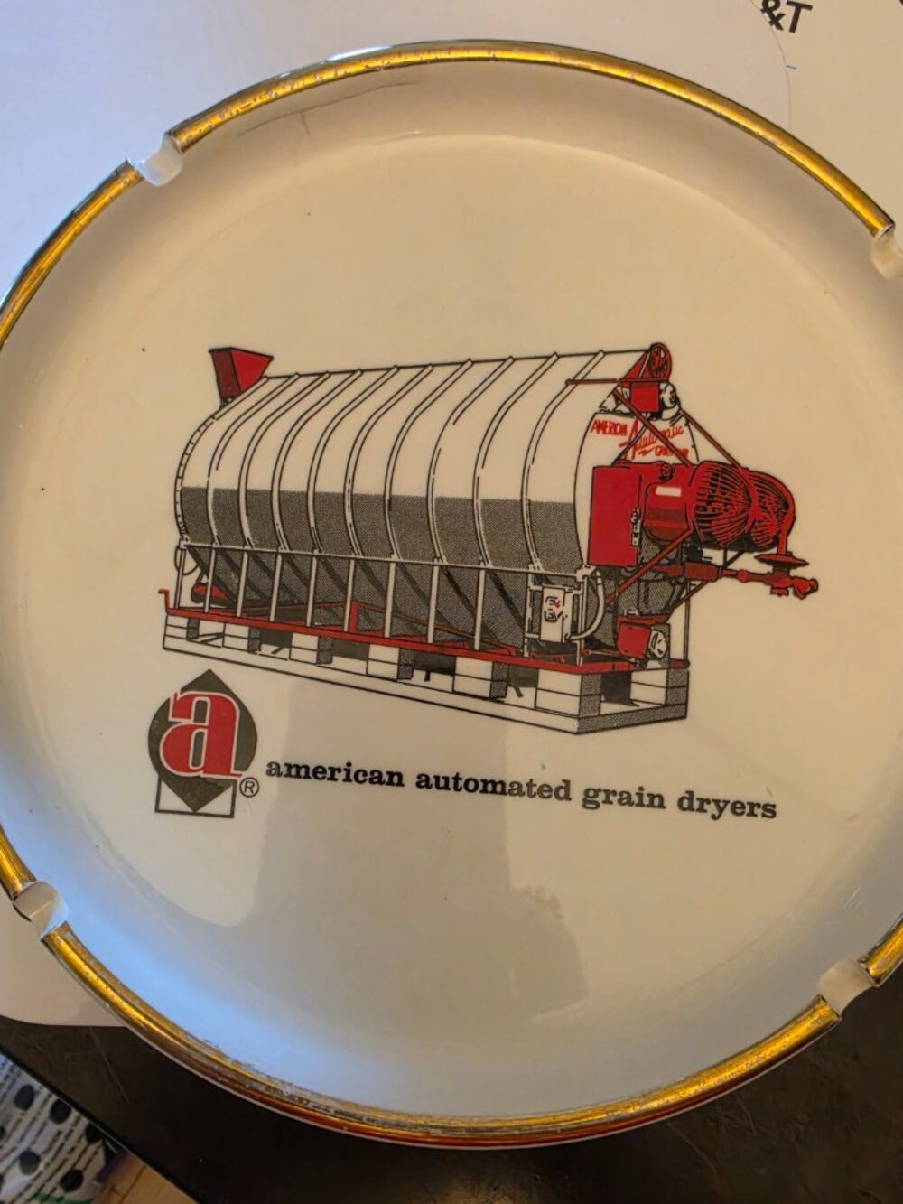 Vintage American Automated Grain Dryers Ashtray 6.75" round